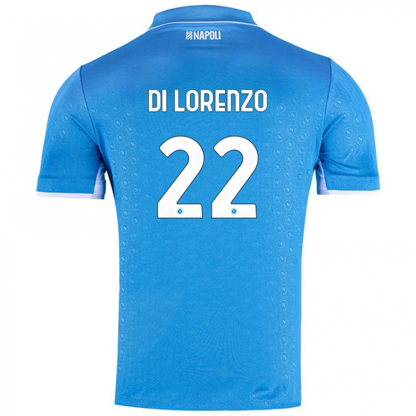 Niño Camiseta Giovanni Di Lorenzo #22 Azul Cielo 1ª Equipación 2024/25 La Camisa México