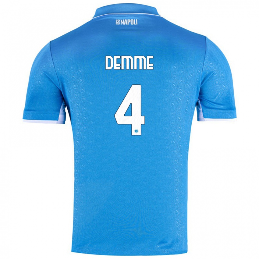 Niño Camiseta Diego Demme #4 Azul Cielo 1ª Equipación 2024/25 La Camisa México