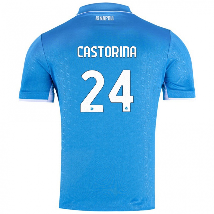 Niño Camiseta Alessandro Castorina #24 Azul Cielo 1ª Equipación 2024/25 La Camisa México