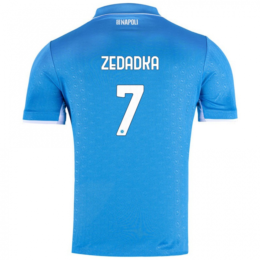 Niño Camiseta Karim Zedadka #7 Azul Cielo 1ª Equipación 2024/25 La Camisa México