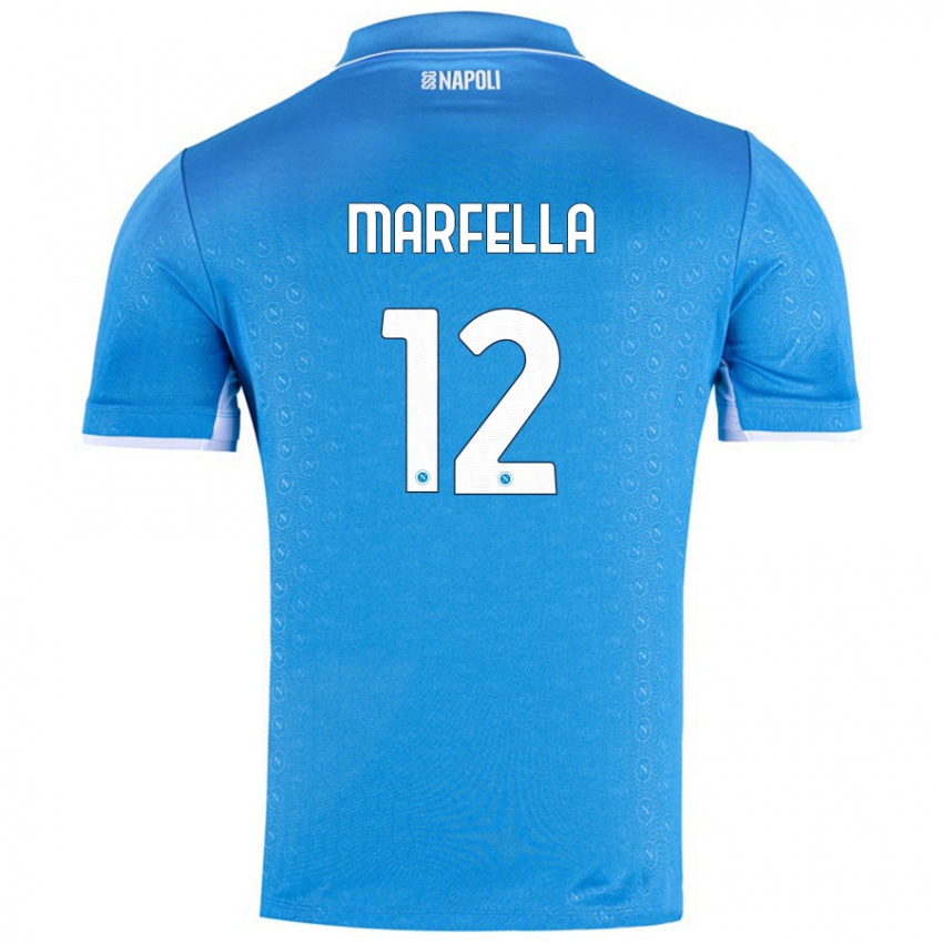 Niño Camiseta Davide Marfella #12 Azul Cielo 1ª Equipación 2024/25 La Camisa México