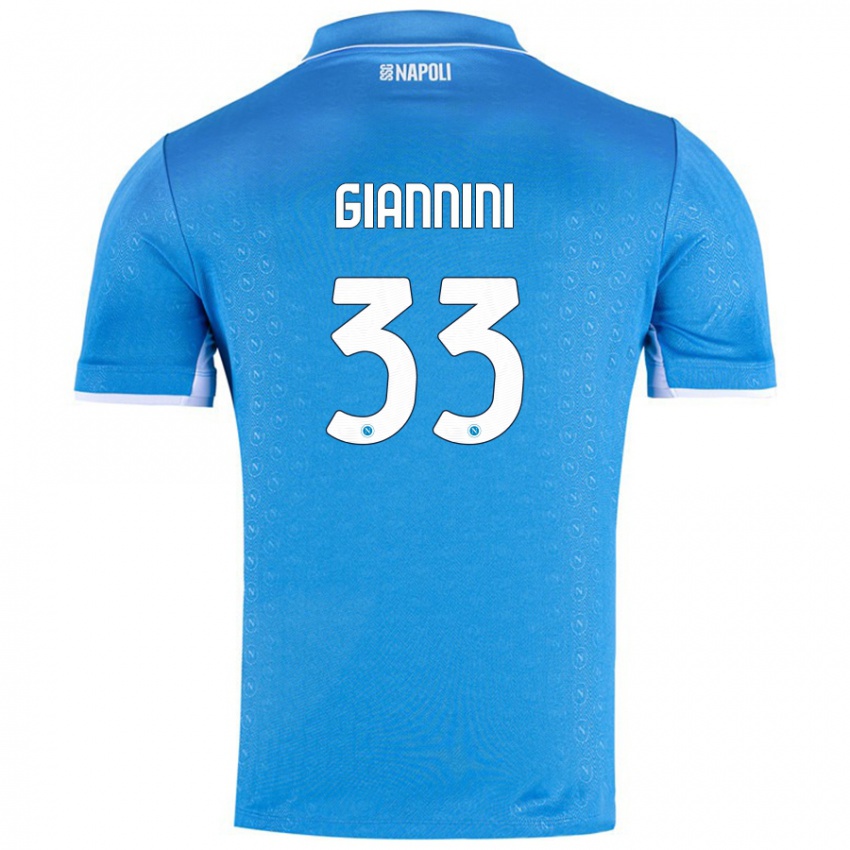 Niño Camiseta Enrico Giannini #33 Azul Cielo 1ª Equipación 2024/25 La Camisa México