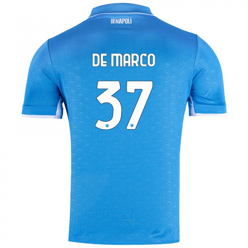 Niño Camiseta Francesco De Marco #37 Azul Cielo 1ª Equipación 2024/25 La Camisa México