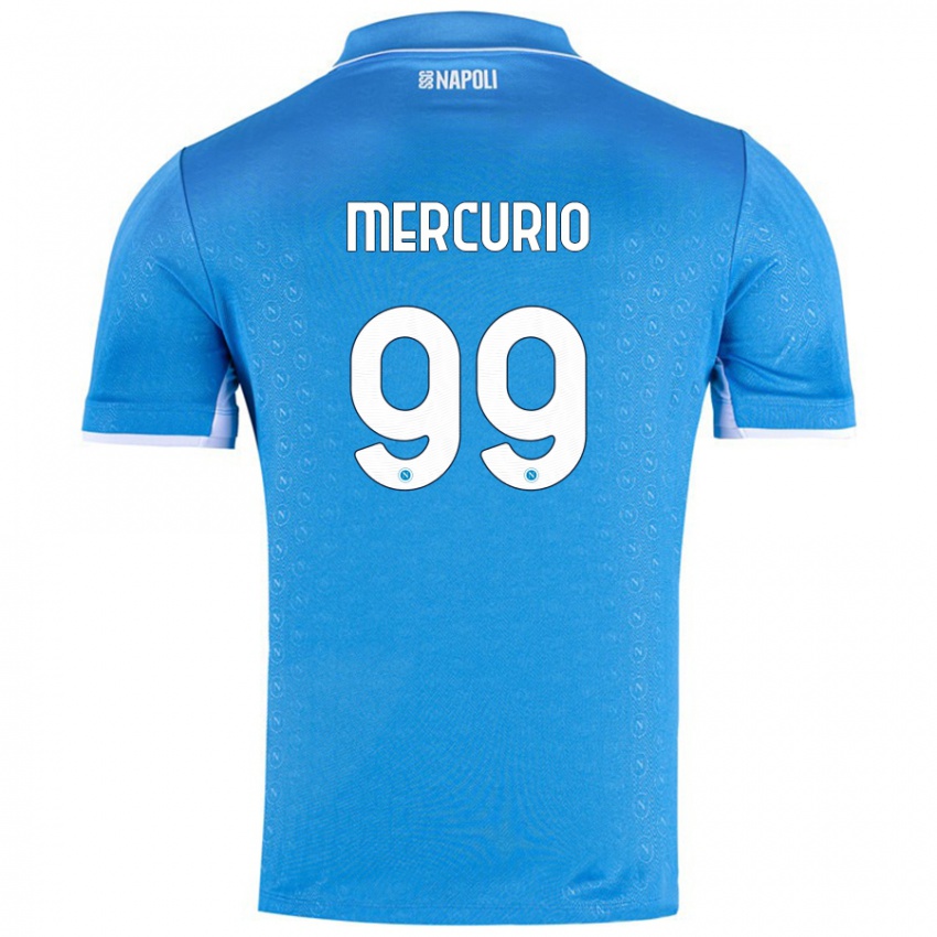 Niño Camiseta Giovanni Mercurio #99 Azul Cielo 1ª Equipación 2024/25 La Camisa México