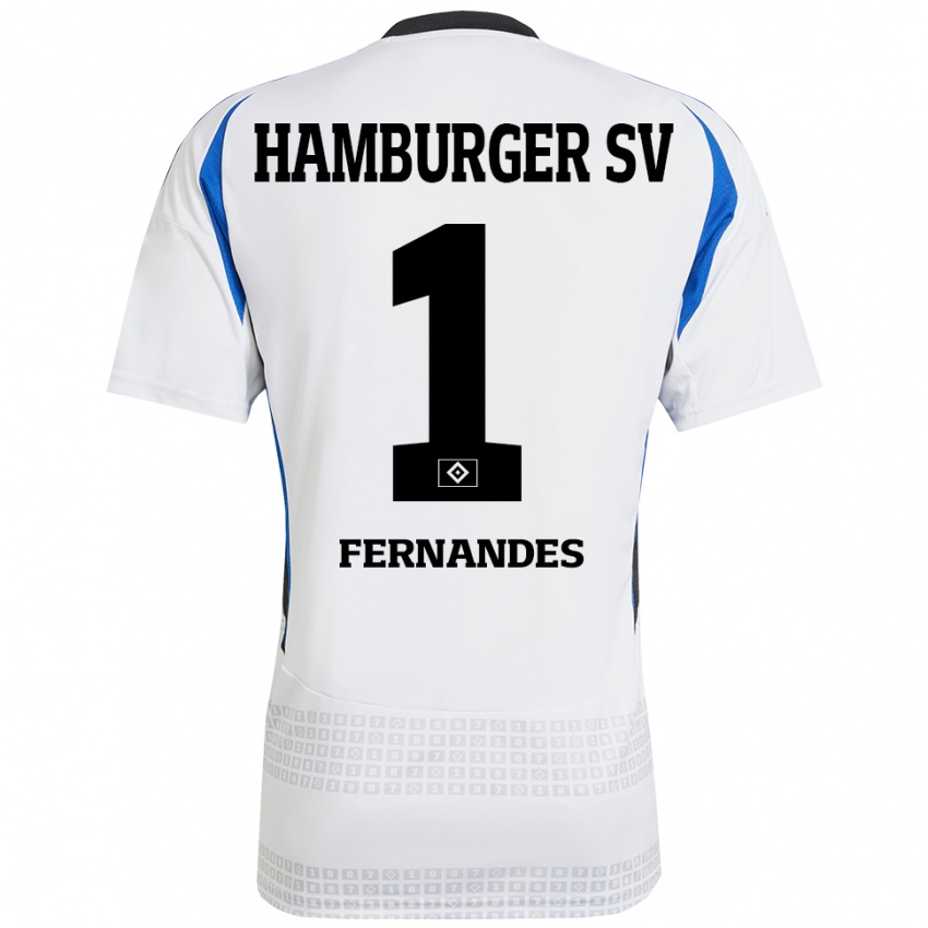 Niño Camiseta Daniel Heuer Fernandes #1 Blanco Azul 1ª Equipación 2024/25 La Camisa México