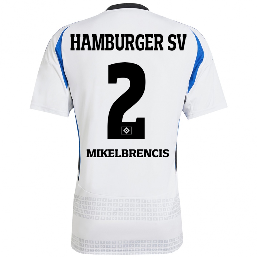 Niño Camiseta William Mikelbrencis #2 Blanco Azul 1ª Equipación 2024/25 La Camisa México