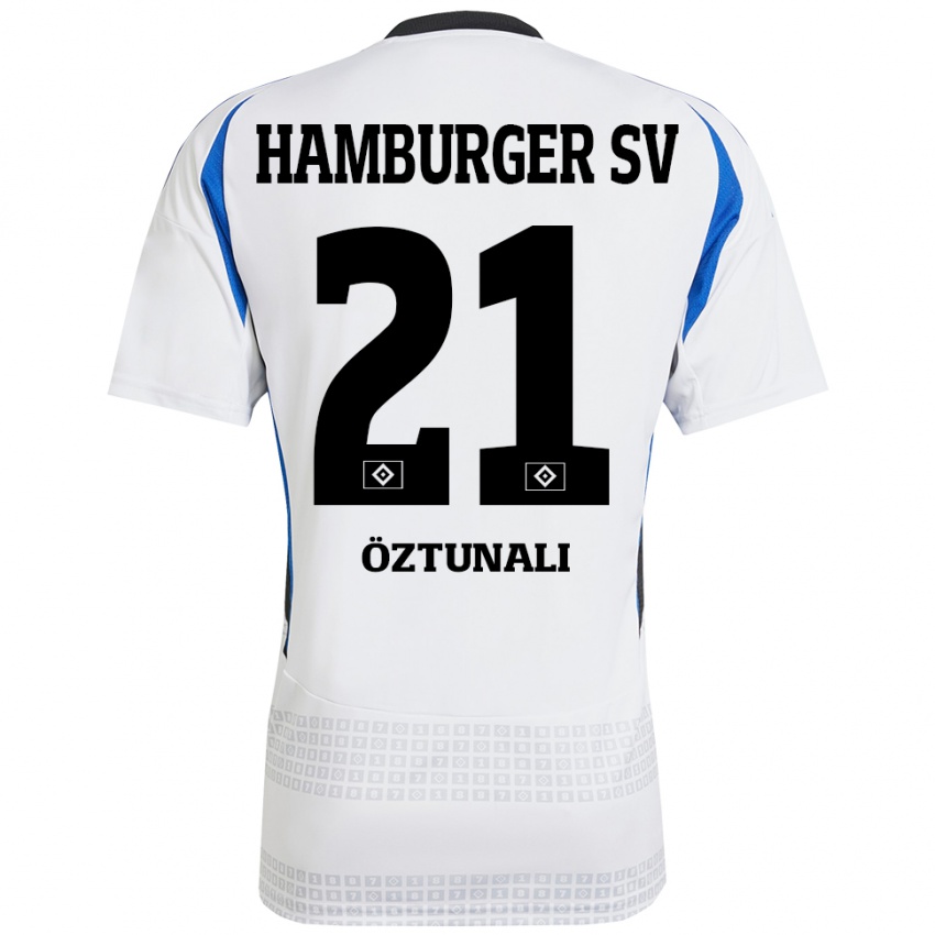 Niño Camiseta Levin Öztunali #21 Blanco Azul 1ª Equipación 2024/25 La Camisa México