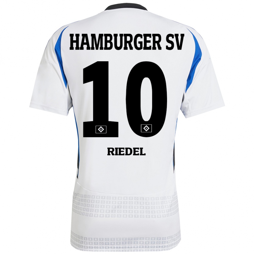 Niño Camiseta Arnaud Riedel #10 Blanco Azul 1ª Equipación 2024/25 La Camisa México