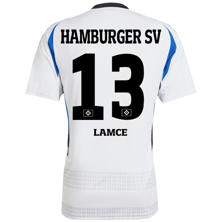 Niño Camiseta Benjamin Lamce #13 Blanco Azul 1ª Equipación 2024/25 La Camisa México