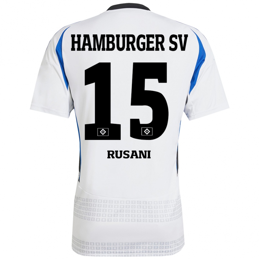 Niño Camiseta Yasin Rusani #15 Blanco Azul 1ª Equipación 2024/25 La Camisa México