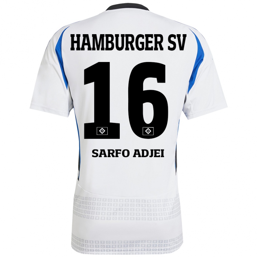 Niño Camiseta Maximilian Sarfo-Adjei #16 Blanco Azul 1ª Equipación 2024/25 La Camisa México