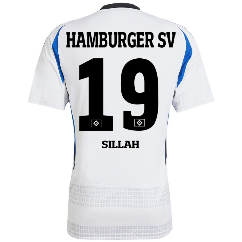 Niño Camiseta Omar Sillah #19 Blanco Azul 1ª Equipación 2024/25 La Camisa México