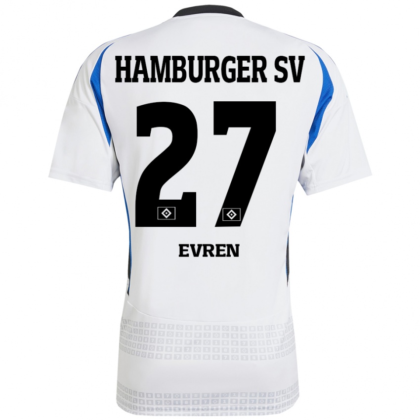 Niño Camiseta Batuhan Evren #27 Blanco Azul 1ª Equipación 2024/25 La Camisa México