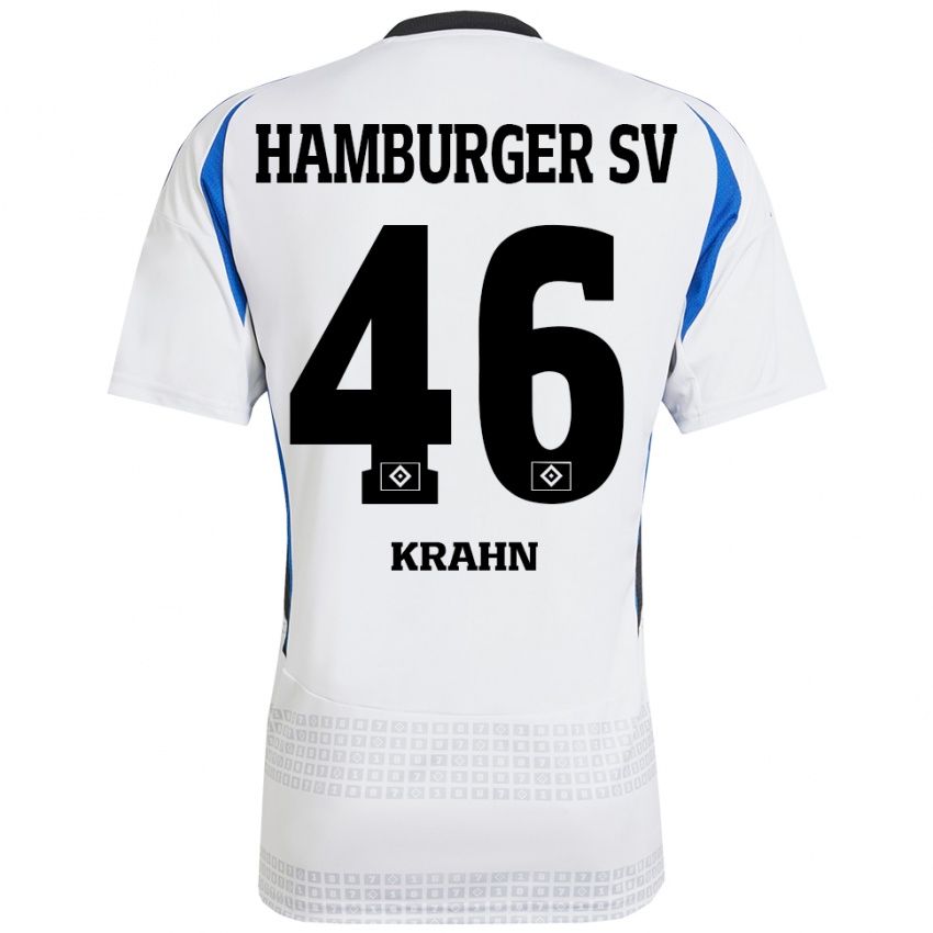 Niño Camiseta Elijah Krahn #46 Blanco Azul 1ª Equipación 2024/25 La Camisa México