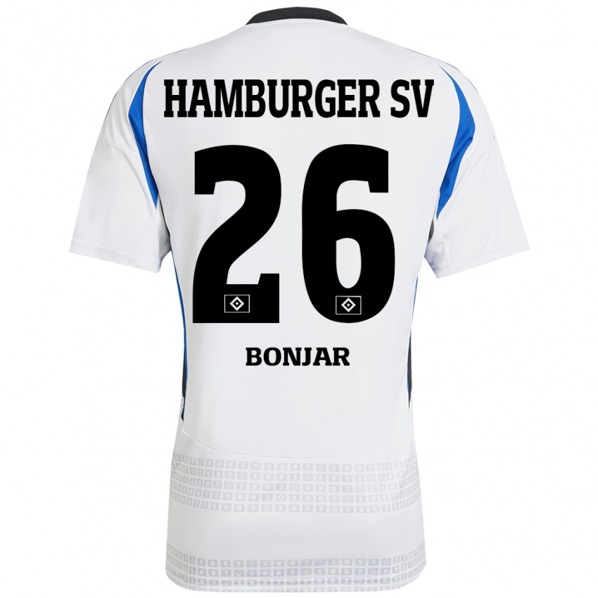 Niño Camiseta Amir Bonjar #26 Blanco Azul 1ª Equipación 2024/25 La Camisa México