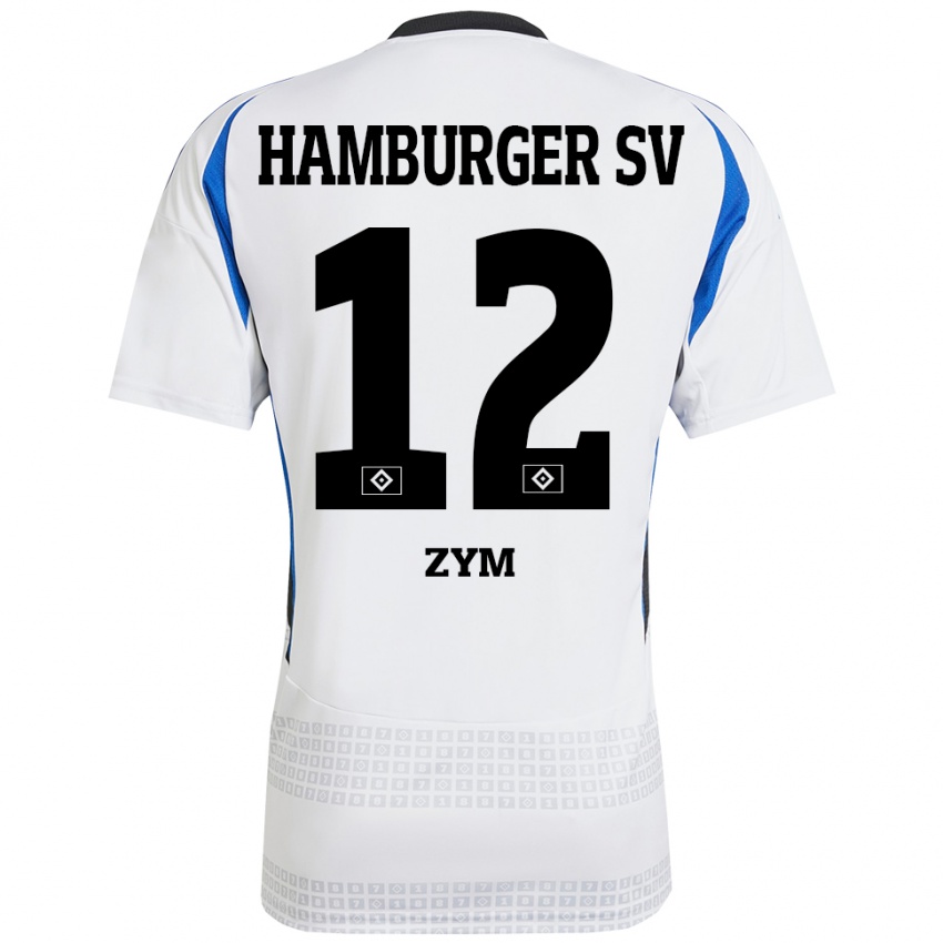 Niño Camiseta Marcel Zym #12 Blanco Azul 1ª Equipación 2024/25 La Camisa México