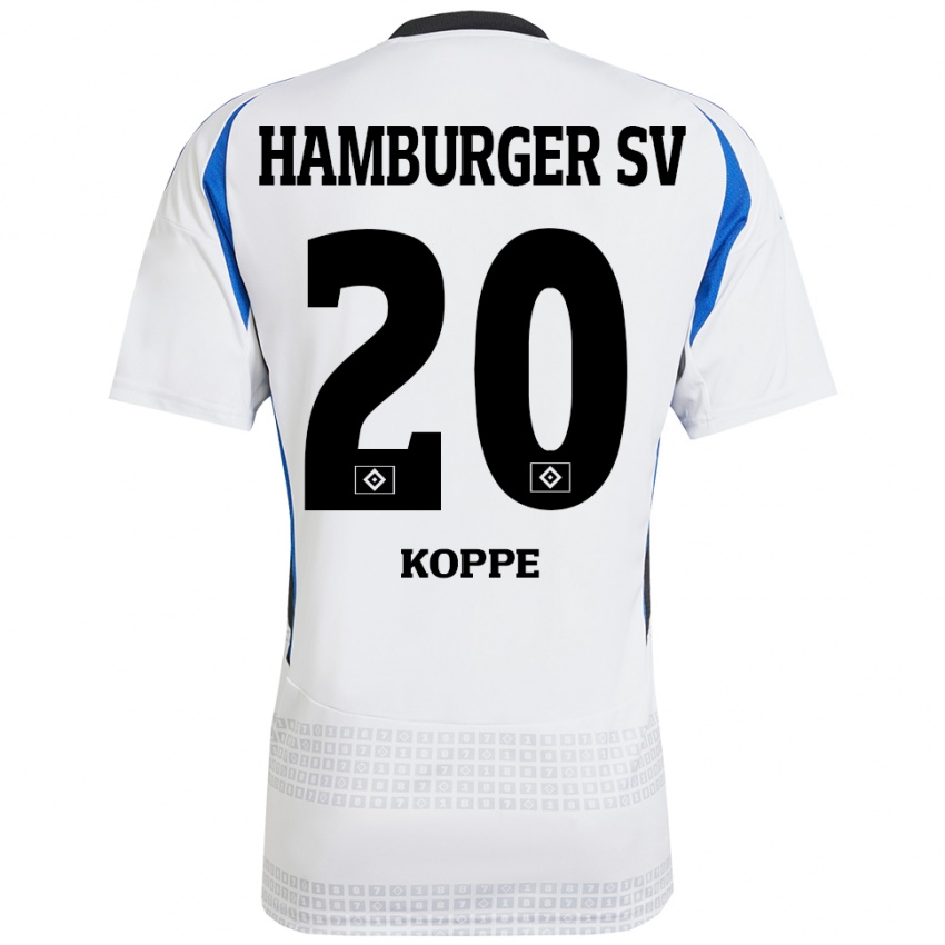 Niño Camiseta Katharina Köppe #20 Blanco Azul 1ª Equipación 2024/25 La Camisa México