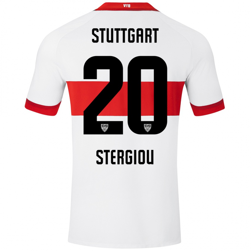 Niño Camiseta Leonidas Stergiou #20 Blanco Rojo 1ª Equipación 2024/25 La Camisa México