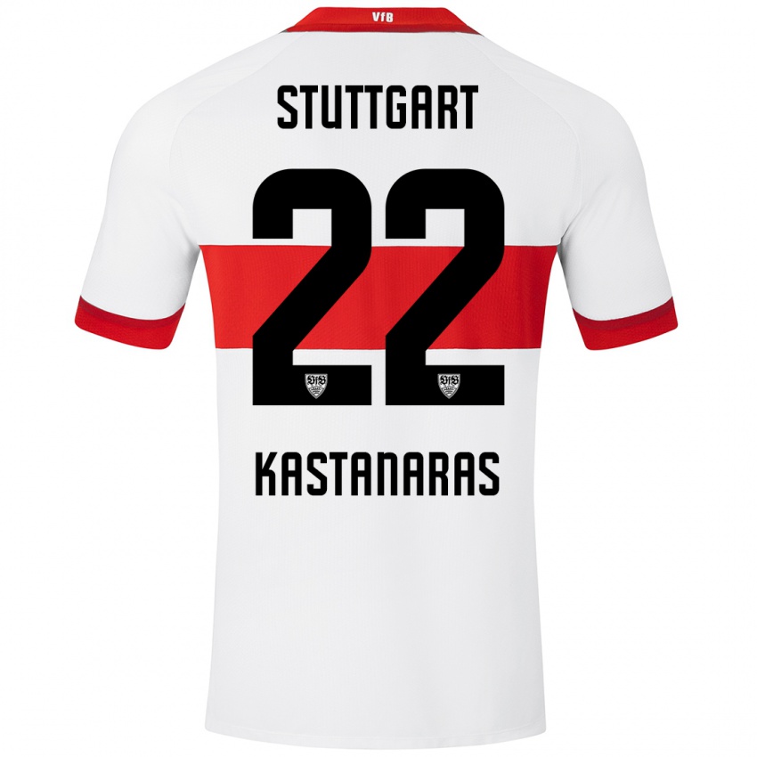 Niño Camiseta Thomas Kastanaras #22 Blanco Rojo 1ª Equipación 2024/25 La Camisa México