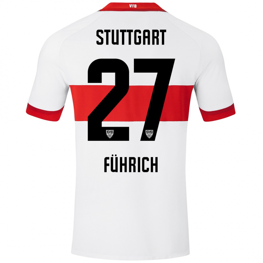 Niño Camiseta Chris Führich #27 Blanco Rojo 1ª Equipación 2024/25 La Camisa México