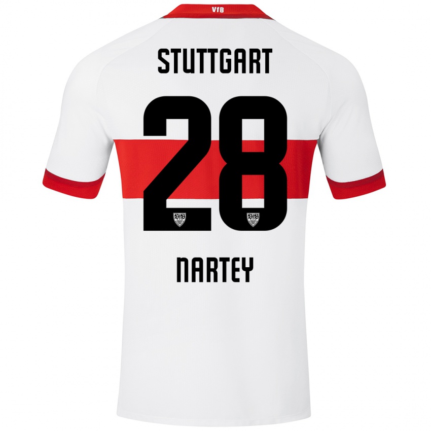 Niño Camiseta Nikolas Nartey #28 Blanco Rojo 1ª Equipación 2024/25 La Camisa México