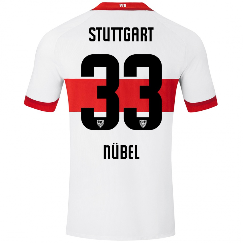 Niño Camiseta Alexander Nübel #33 Blanco Rojo 1ª Equipación 2024/25 La Camisa México