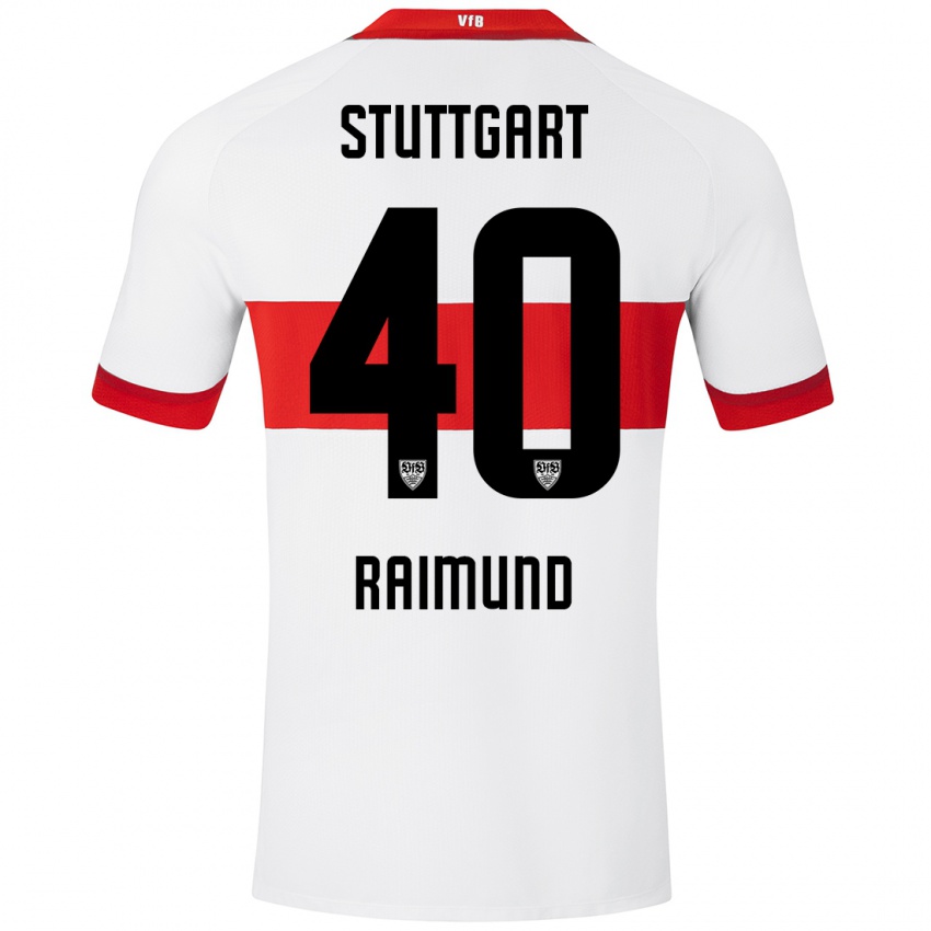 Niño Camiseta Luca Raimund #40 Blanco Rojo 1ª Equipación 2024/25 La Camisa México