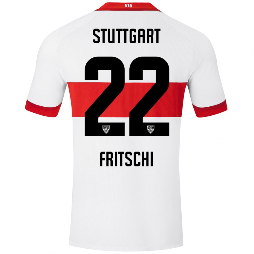 Niño Camiseta Paulo Fritschi #22 Blanco Rojo 1ª Equipación 2024/25 La Camisa México