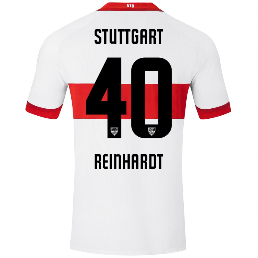 Niño Camiseta Peter Reinhardt #40 Blanco Rojo 1ª Equipación 2024/25 La Camisa México