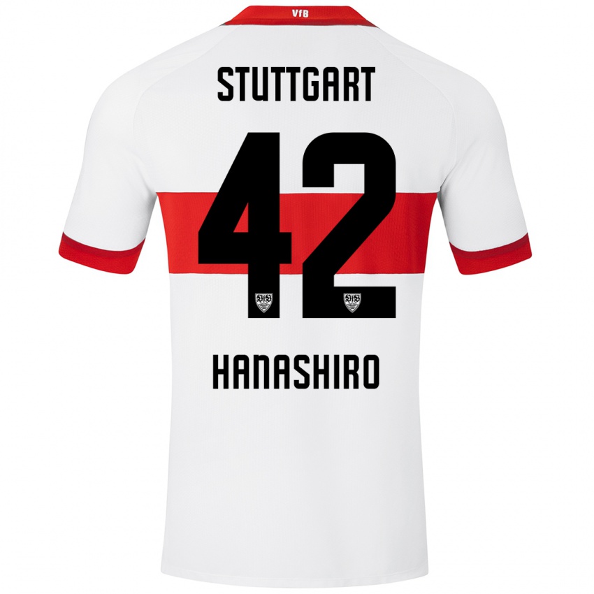 Niño Camiseta Rinto Hanashiro #42 Blanco Rojo 1ª Equipación 2024/25 La Camisa México