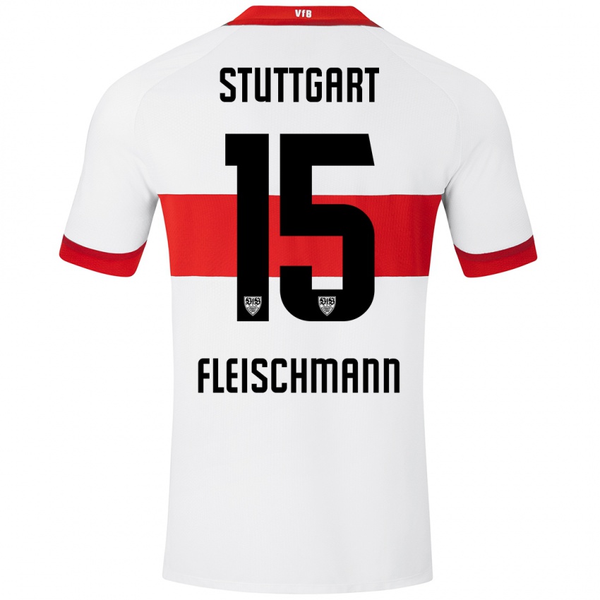 Niño Camiseta Svea Fleischmann #15 Blanco Rojo 1ª Equipación 2024/25 La Camisa México