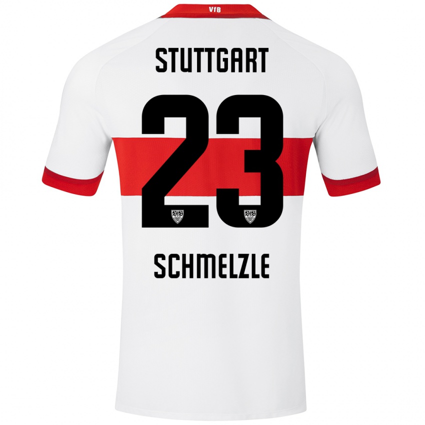 Niño Camiseta Marlen Schmelzle #23 Blanco Rojo 1ª Equipación 2024/25 La Camisa México