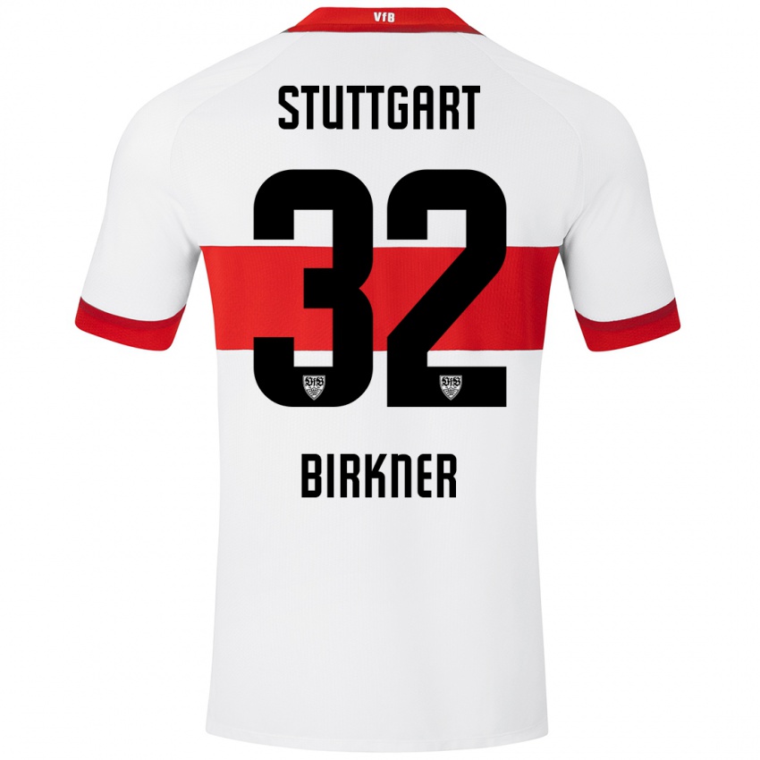 Niño Camiseta Hanna Birkner #32 Blanco Rojo 1ª Equipación 2024/25 La Camisa México