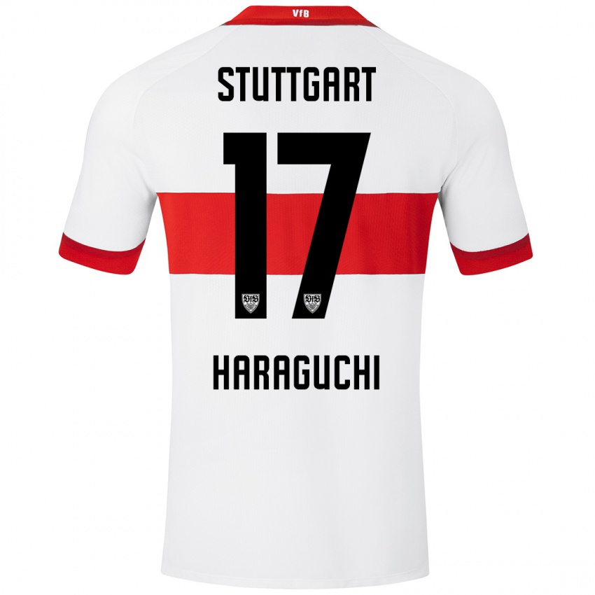 Niño Camiseta Genki Haraguchi #17 Blanco Rojo 1ª Equipación 2024/25 La Camisa México