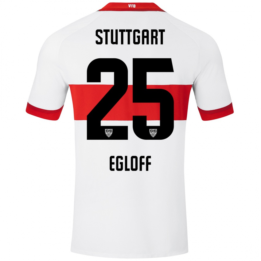 Niño Camiseta Lilian Egloff #25 Blanco Rojo 1ª Equipación 2024/25 La Camisa México