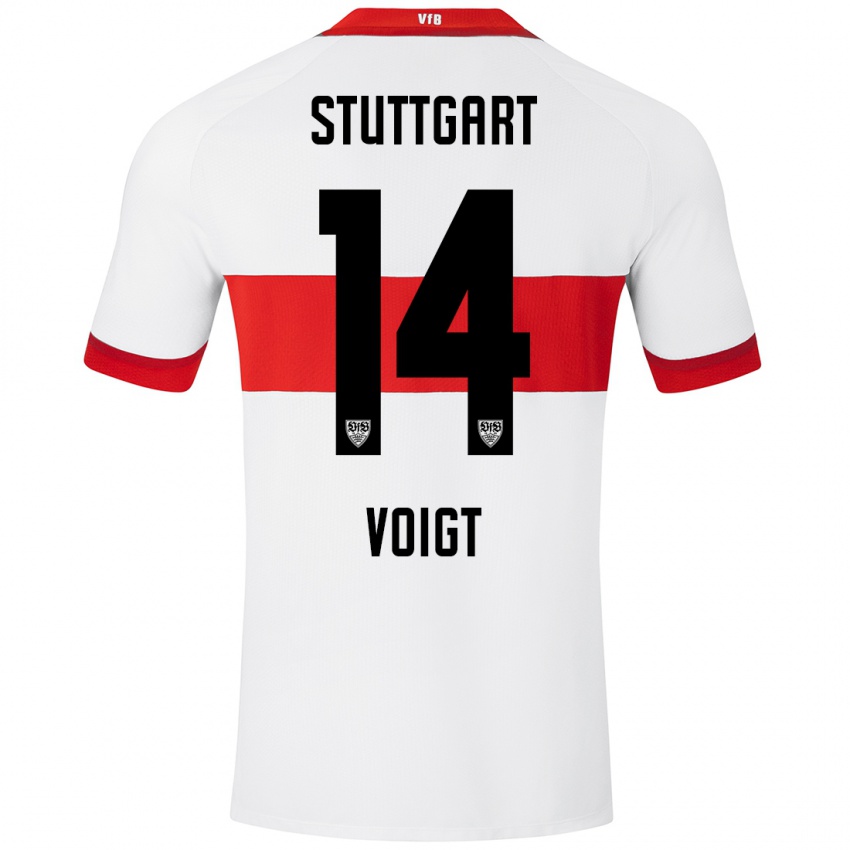 Niño Camiseta Max Voigt #14 Blanco Rojo 1ª Equipación 2024/25 La Camisa México