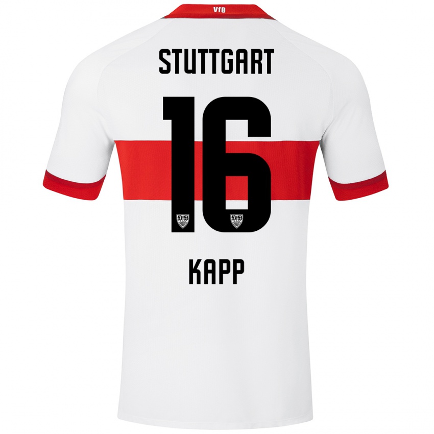 Niño Camiseta Patrick Kapp #16 Blanco Rojo 1ª Equipación 2024/25 La Camisa México