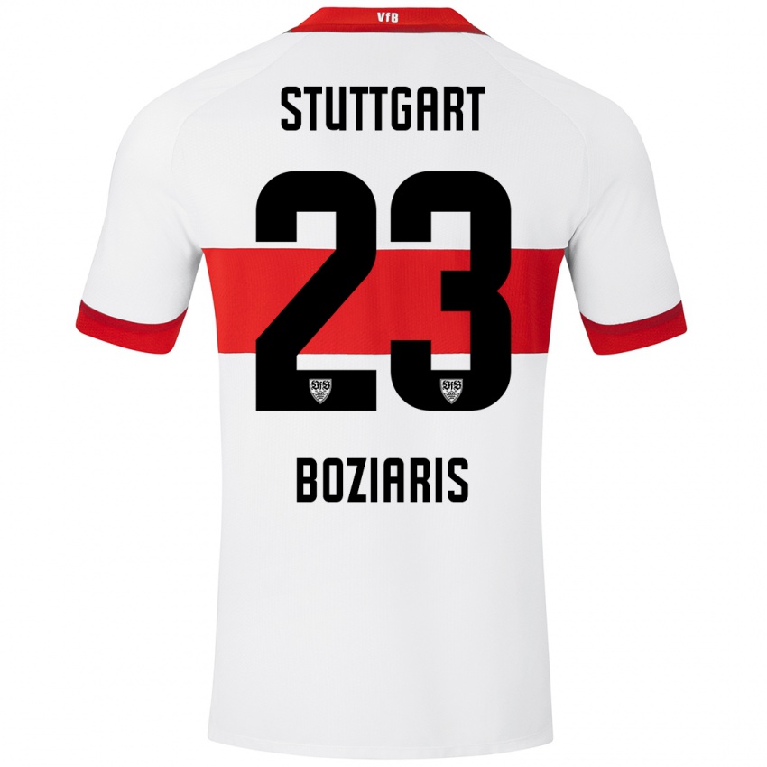 Niño Camiseta Giannis Boziaris #23 Blanco Rojo 1ª Equipación 2024/25 La Camisa México