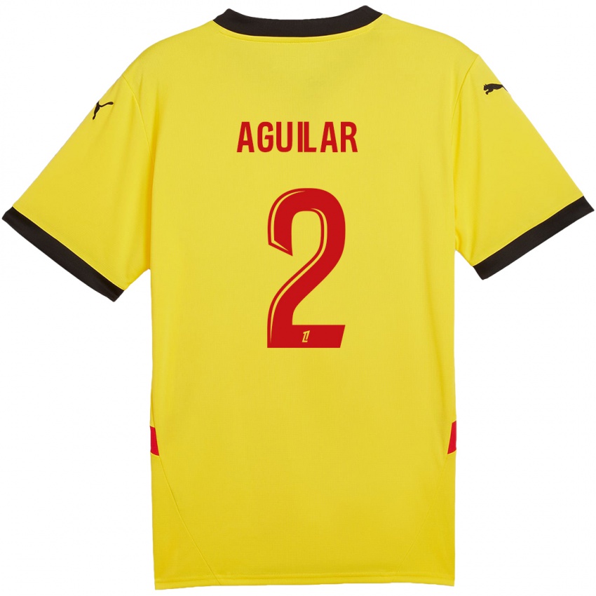 Niño Camiseta Ruben Aguilar #2 Amarillo Rojo 1ª Equipación 2024/25 La Camisa México