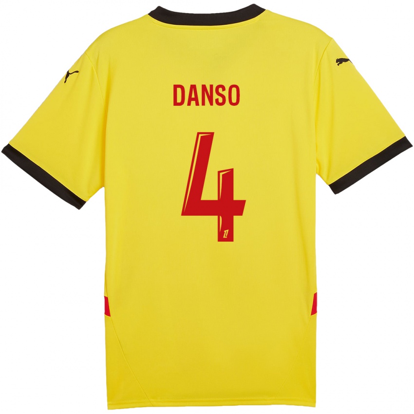 Niño Camiseta Kevin Danso #4 Amarillo Rojo 1ª Equipación 2024/25 La Camisa México