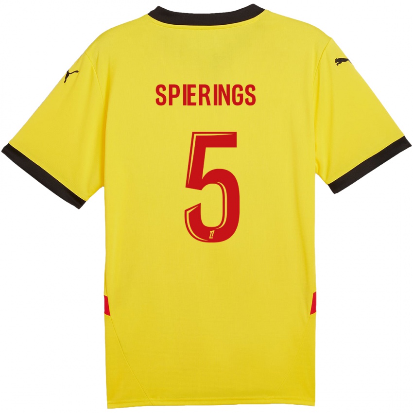 Niño Camiseta Stijn Spierings #5 Amarillo Rojo 1ª Equipación 2024/25 La Camisa México