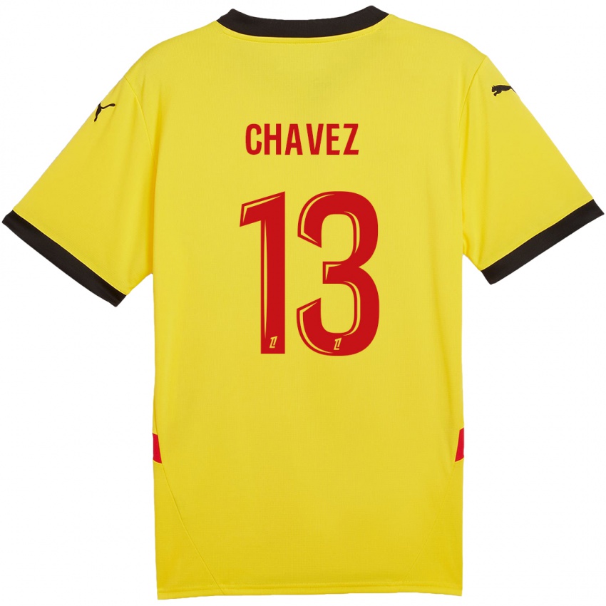 Niño Camiseta Jhoanner Chávez #13 Amarillo Rojo 1ª Equipación 2024/25 La Camisa México