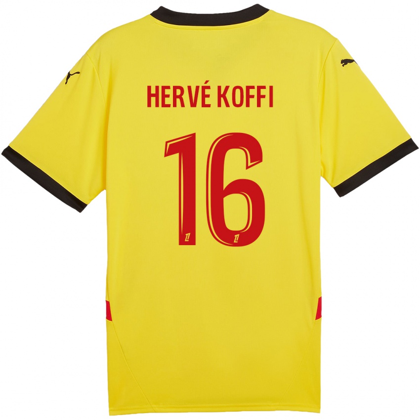 Niño Camiseta Hervé Koffi #16 Amarillo Rojo 1ª Equipación 2024/25 La Camisa México