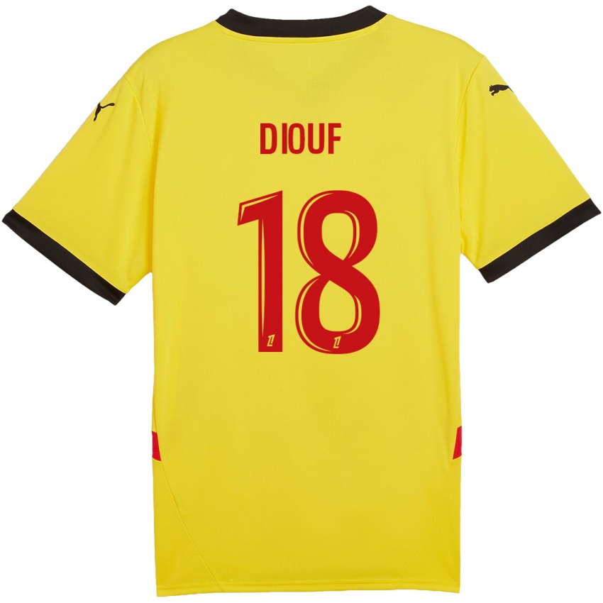 Niño Camiseta Andy Diouf #18 Amarillo Rojo 1ª Equipación 2024/25 La Camisa México