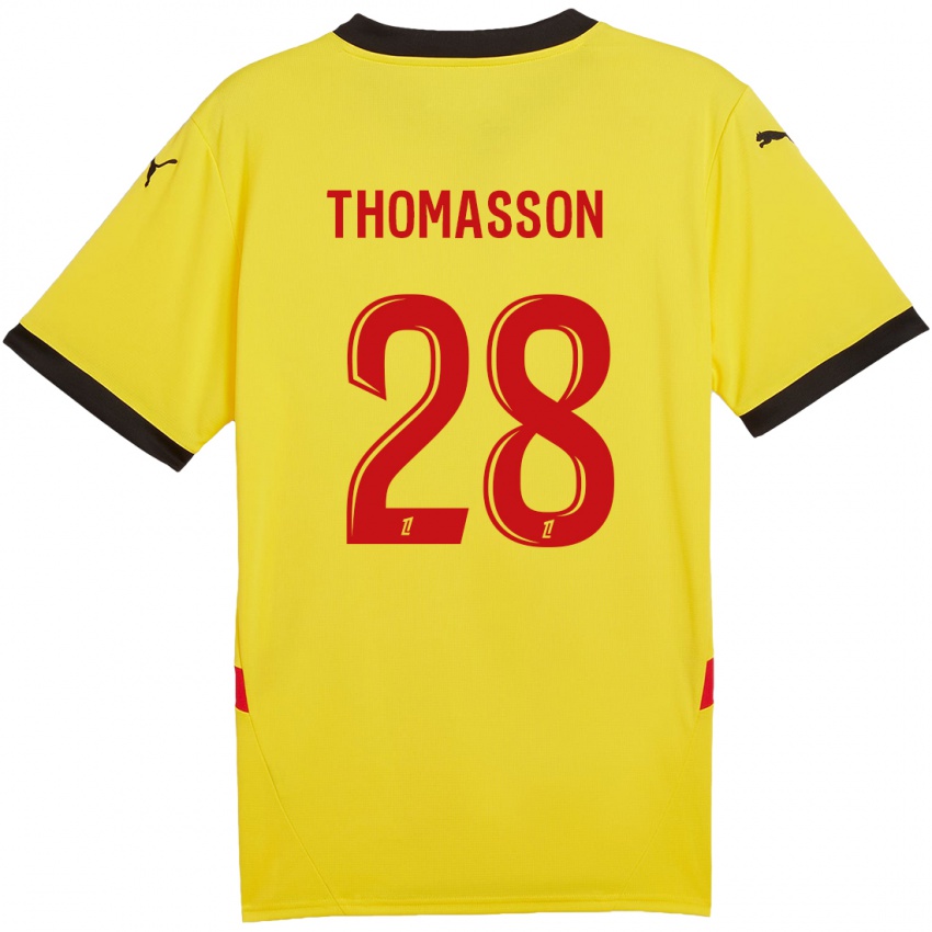 Niño Camiseta Adrien Thomasson #28 Amarillo Rojo 1ª Equipación 2024/25 La Camisa México