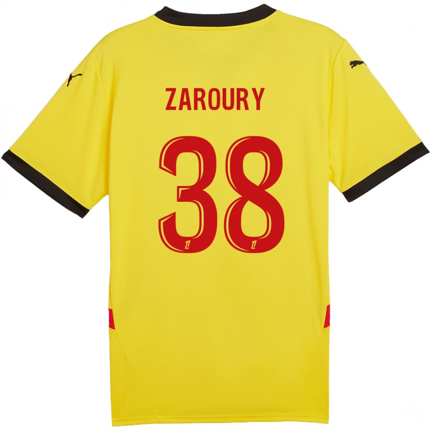 Niño Camiseta Anass Zaroury #38 Amarillo Rojo 1ª Equipación 2024/25 La Camisa México