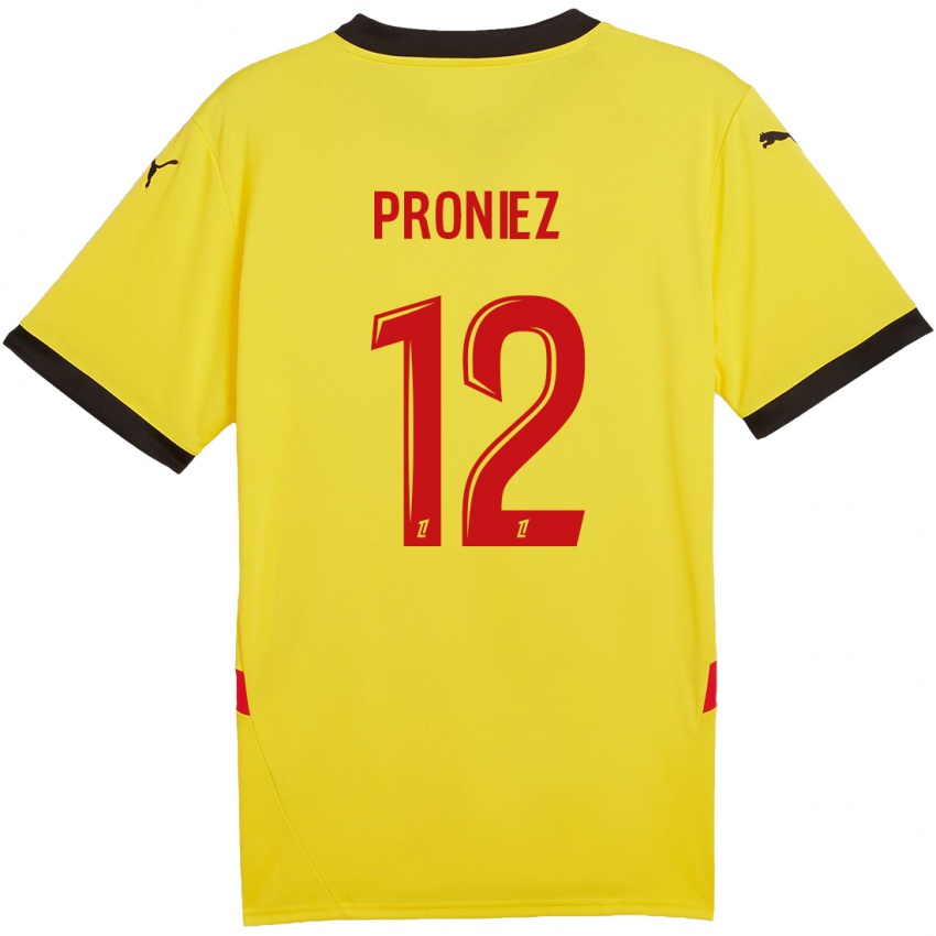 Niño Camiseta Fany Proniez #12 Amarillo Rojo 1ª Equipación 2024/25 La Camisa México