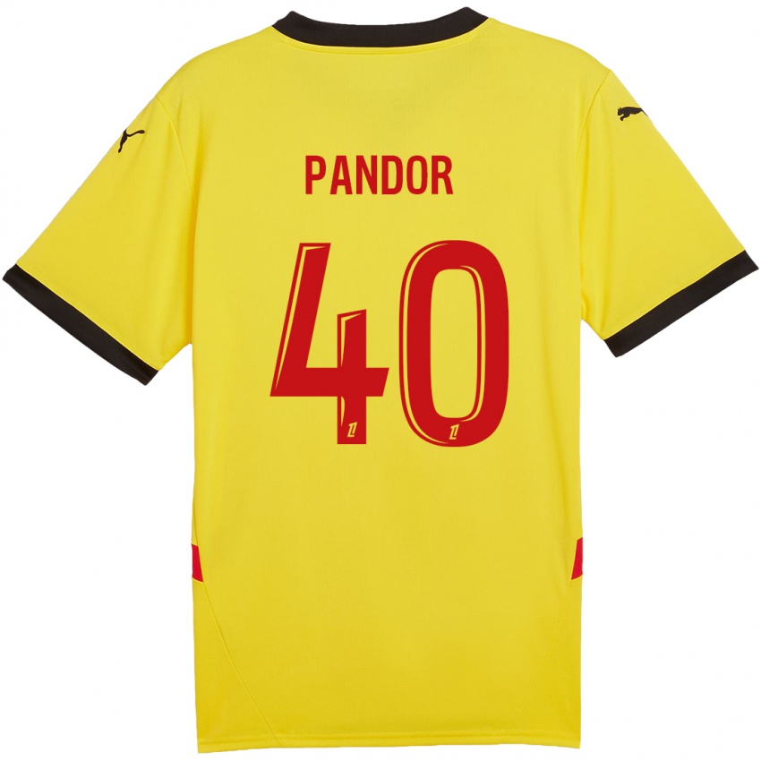 Niño Camiseta Yannick Pandor #40 Amarillo Rojo 1ª Equipación 2024/25 La Camisa México