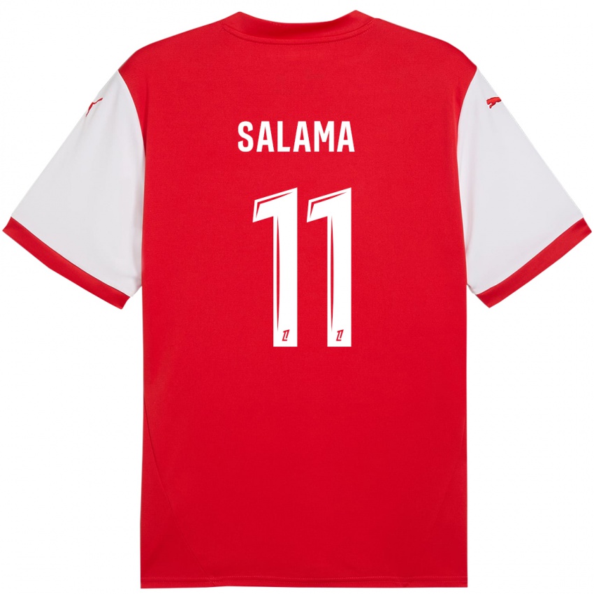 Niño Camiseta Amine Salama #11 Rojo Blanco 1ª Equipación 2024/25 La Camisa México