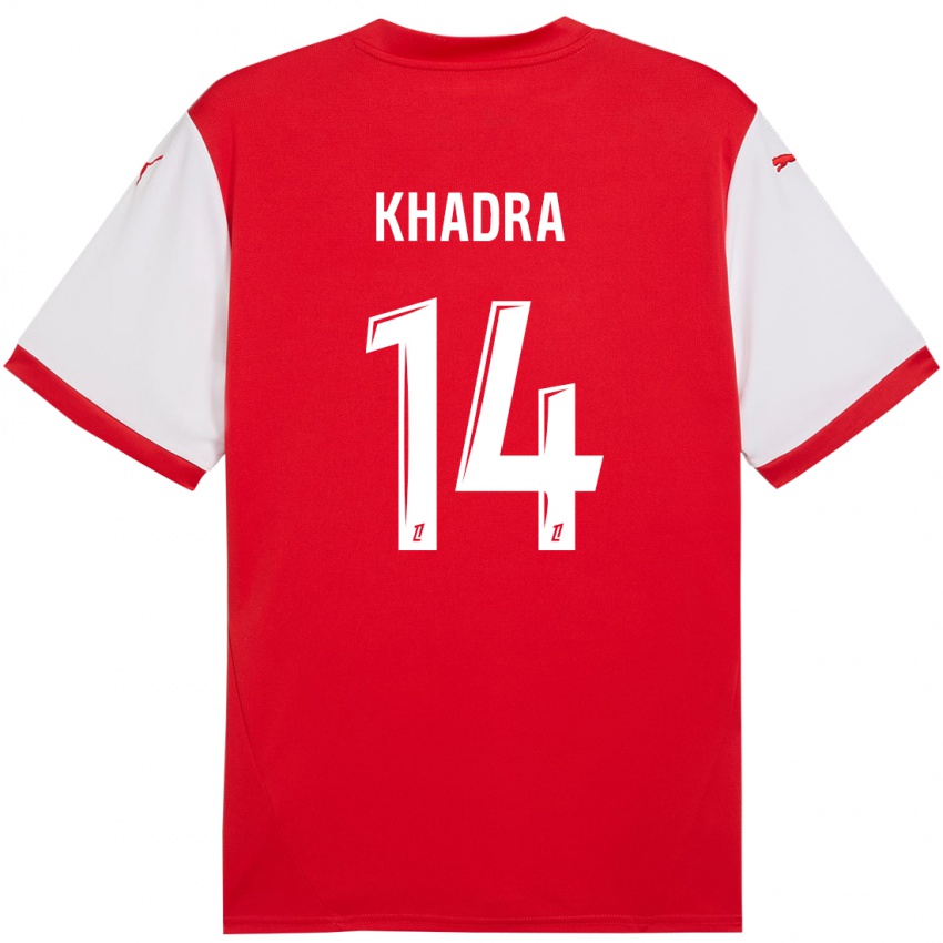 Niño Camiseta Reda Khadra #14 Rojo Blanco 1ª Equipación 2024/25 La Camisa México